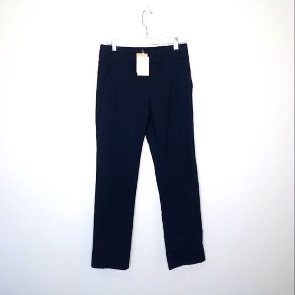 FRNCH Paris straight leg stretch pant navy size L NWT - Picture 1 of 8